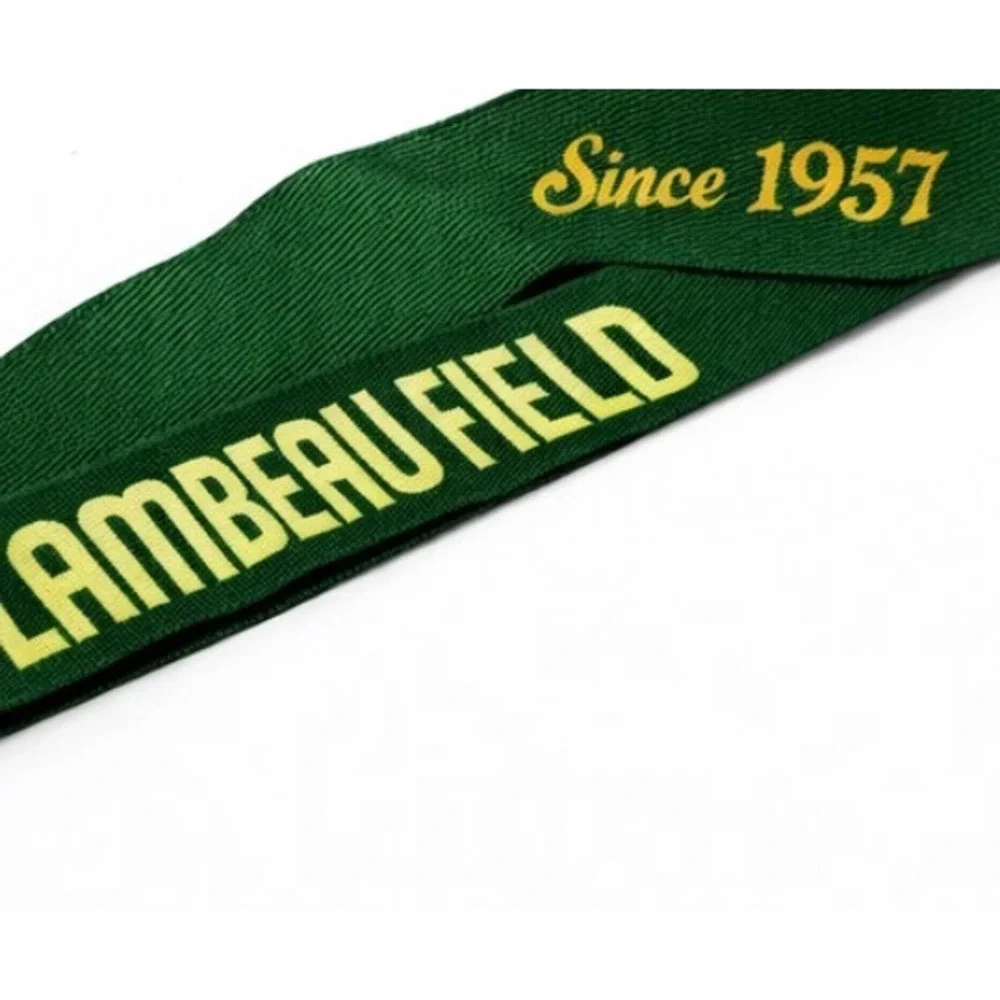 Lambeau Field Lanyard Green Yellw Since 1957 Breakaway Keychain Badge Holder NFL